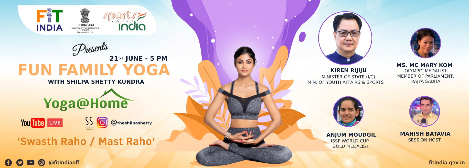 Fit India celebrate International Day of Yoga with Shilpa Shetthy International Yoga Day